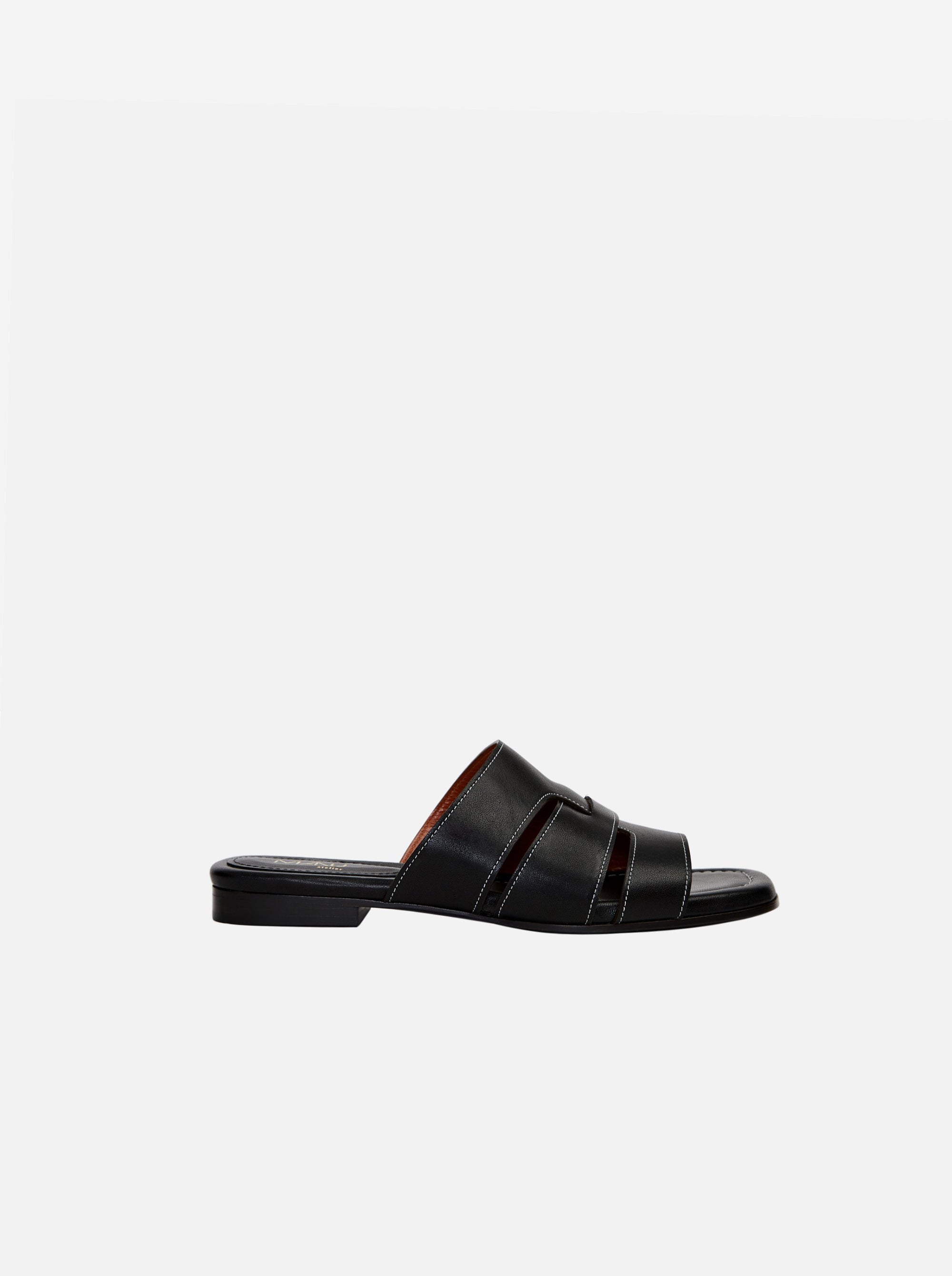 15 Woven Leather Slippers Black Soft