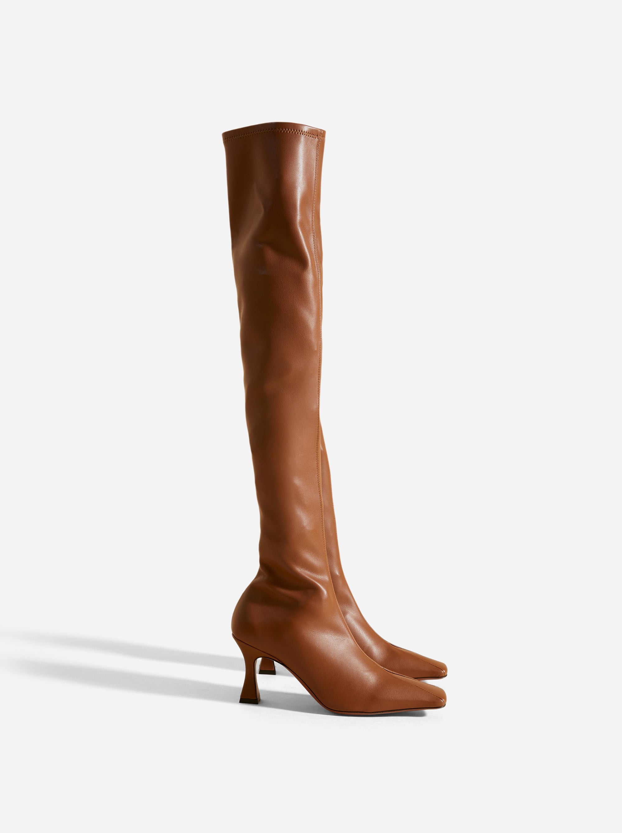 Over Knee High Duck Boots Walnut Side