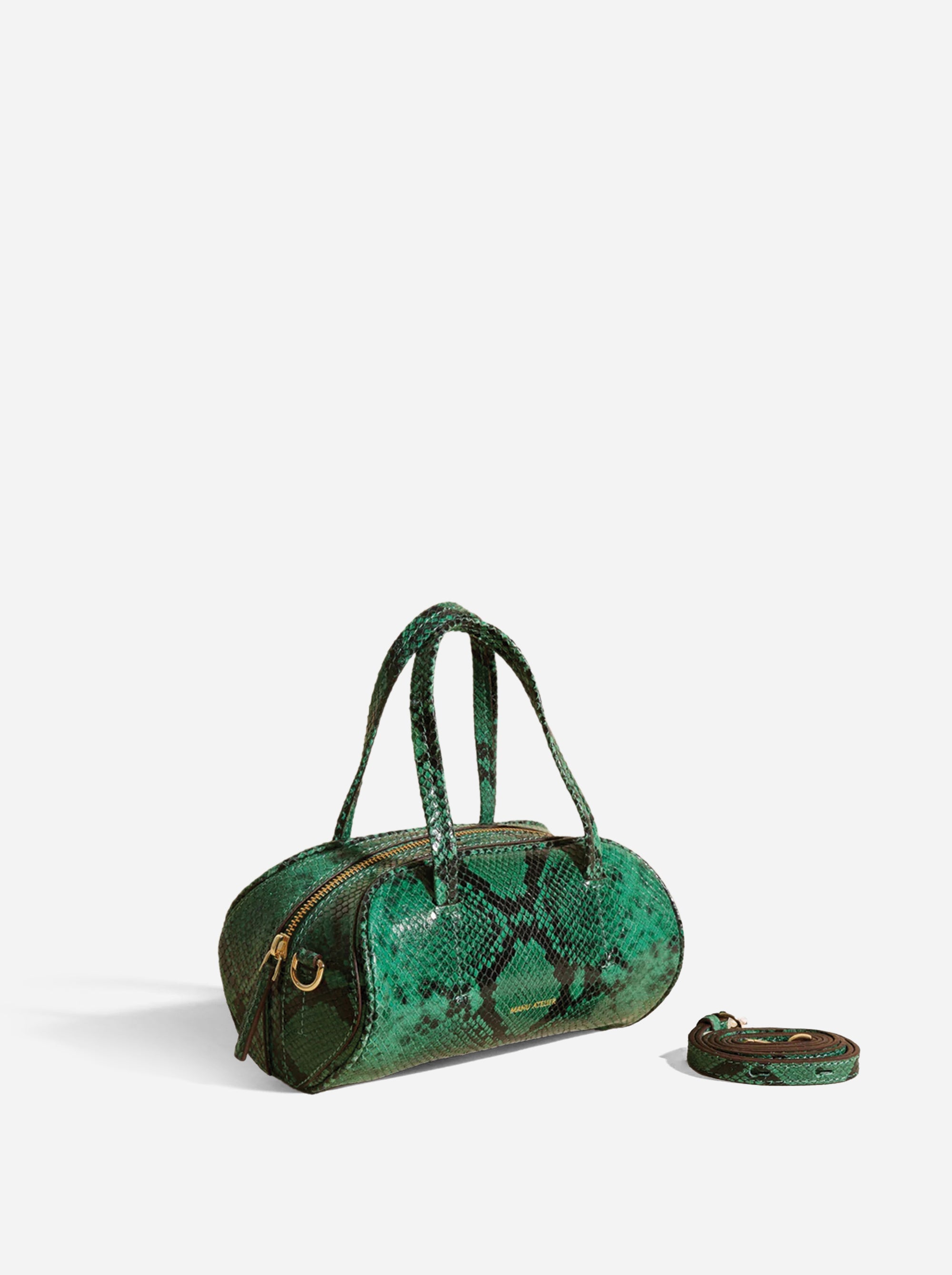 Hourglass Bowling Bag Green Snake Embossed 2