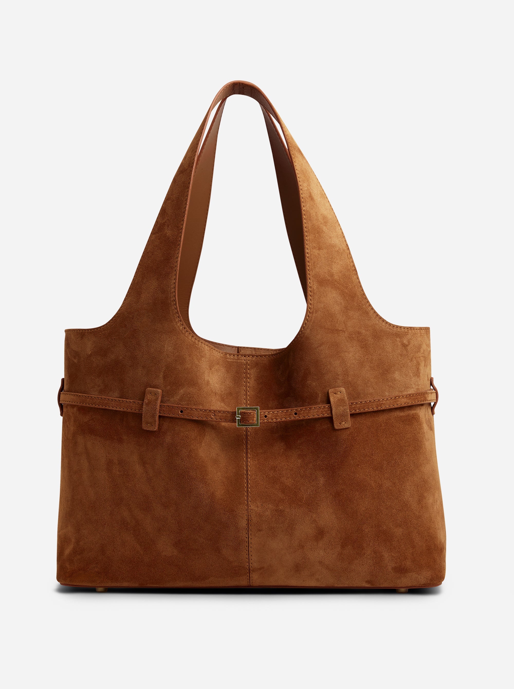Cambon Cabas Camel Suede Leather Front