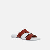 15 Woven Leather Slippers Redbole & White Soft 2