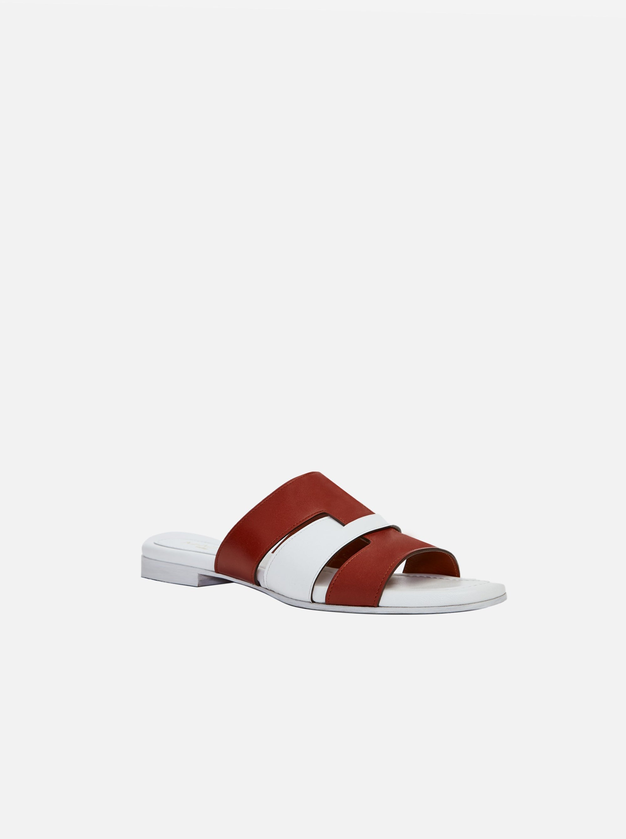 15 Woven Leather Slippers Redbole & White Soft 2