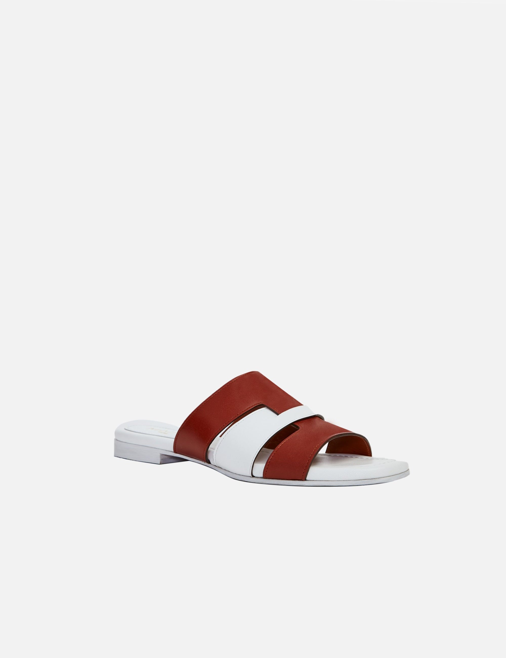 15 Woven Leather Slippers Redbole & White Soft 2