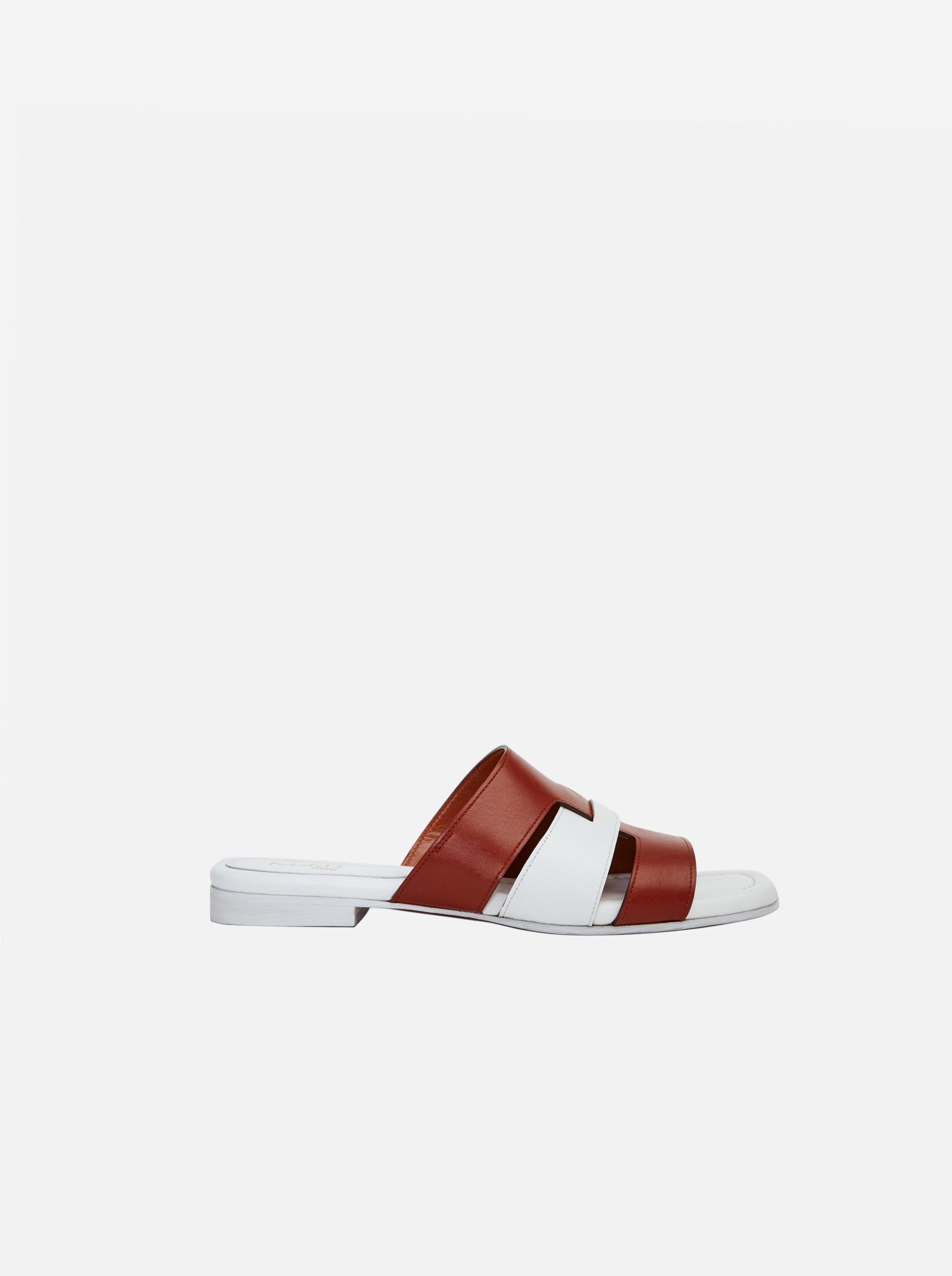 15 Woven Leather Slippers Redbole & White Soft