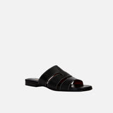 15 Woven Leather Slippers Black Soft 2