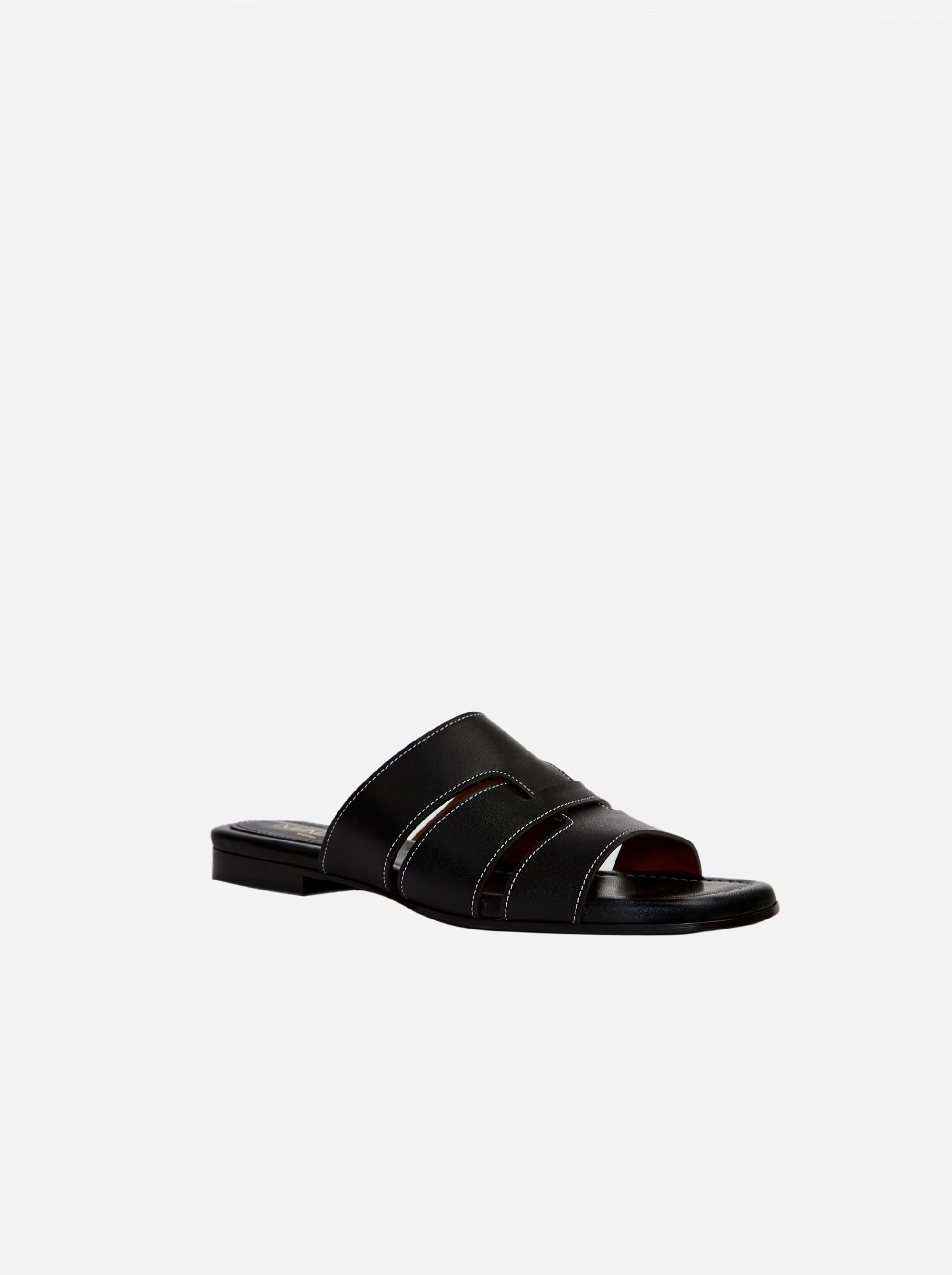 15 Woven Leather Slippers Black Soft 2