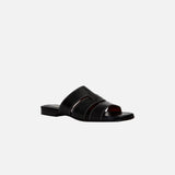15 Woven Leather Slippers Black