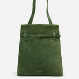 Tote du Jour Velvet Green Suede Front