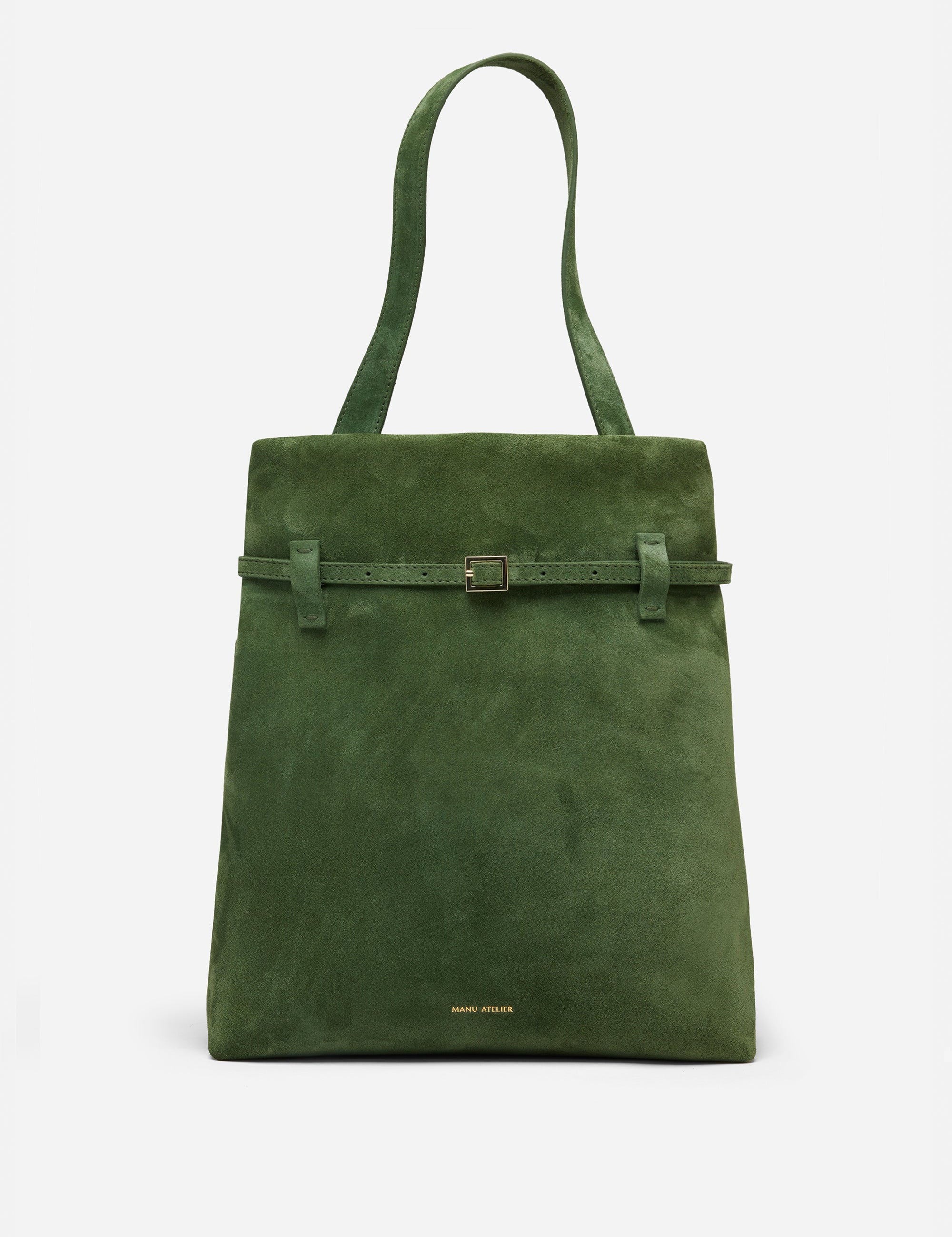 Tote du Jour Velvet Green Suede Front