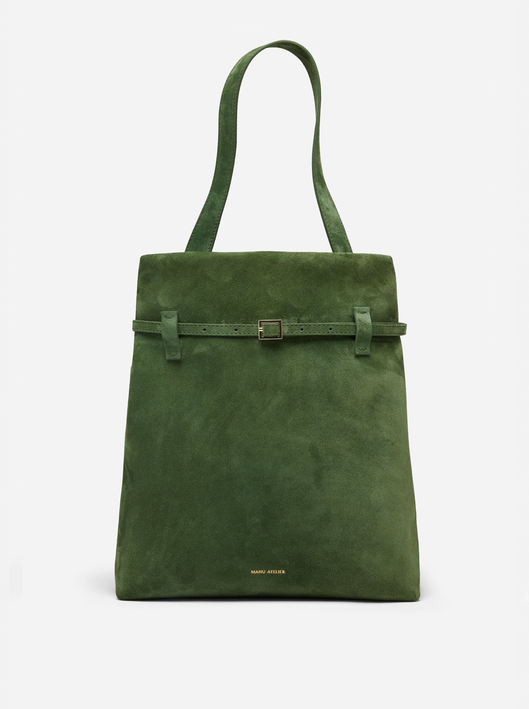 Tote du Jour Velvet Green Suede Front