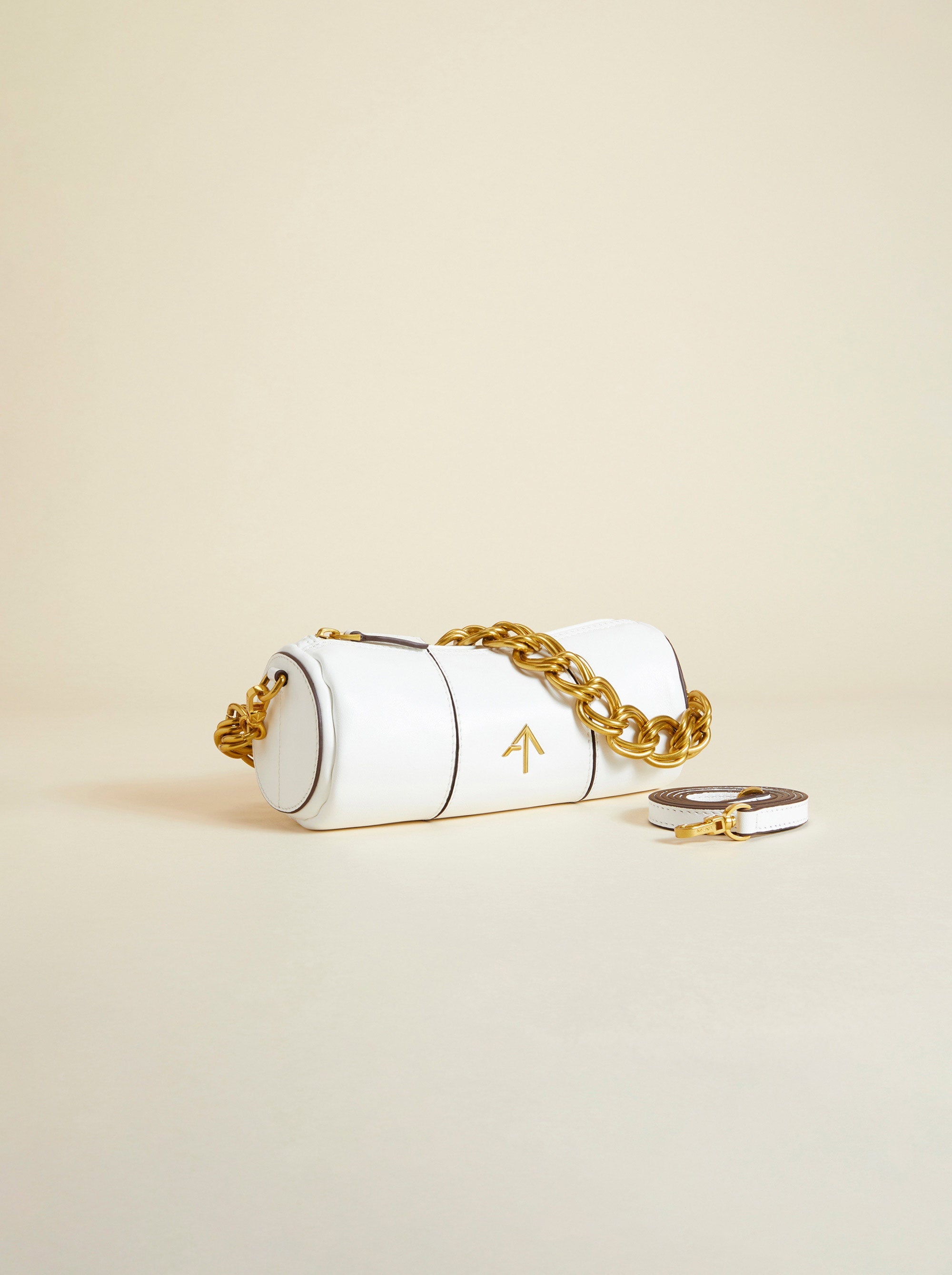 XX Mini Cylinder Soft Calf Leather White 2 