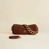 XX Mini Cylinder Chocolate Suede Leather