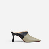 XX Mules Vanilla & Dusty Green & Black Side