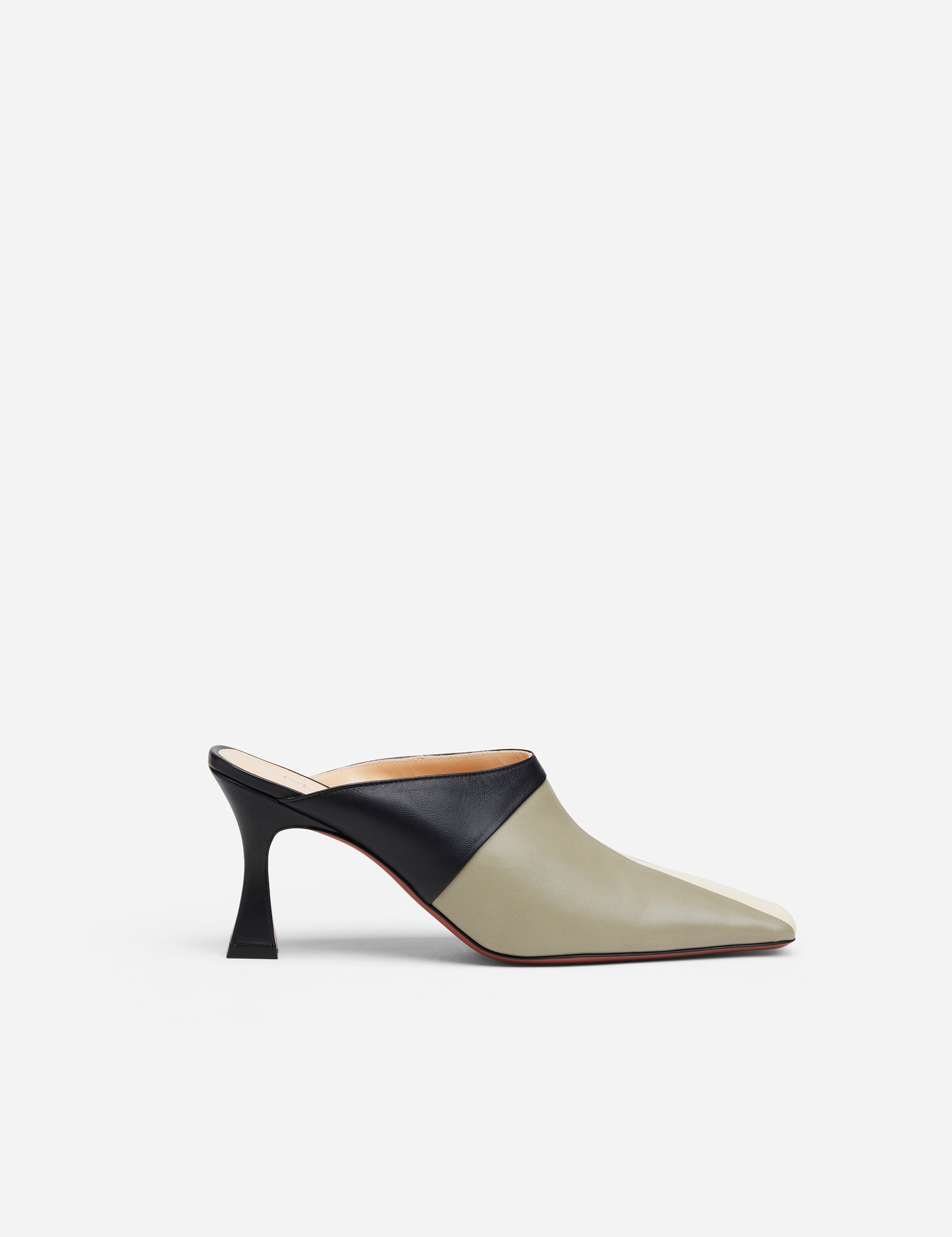 XX Mules Vanilla & Dusty Green & Black Side