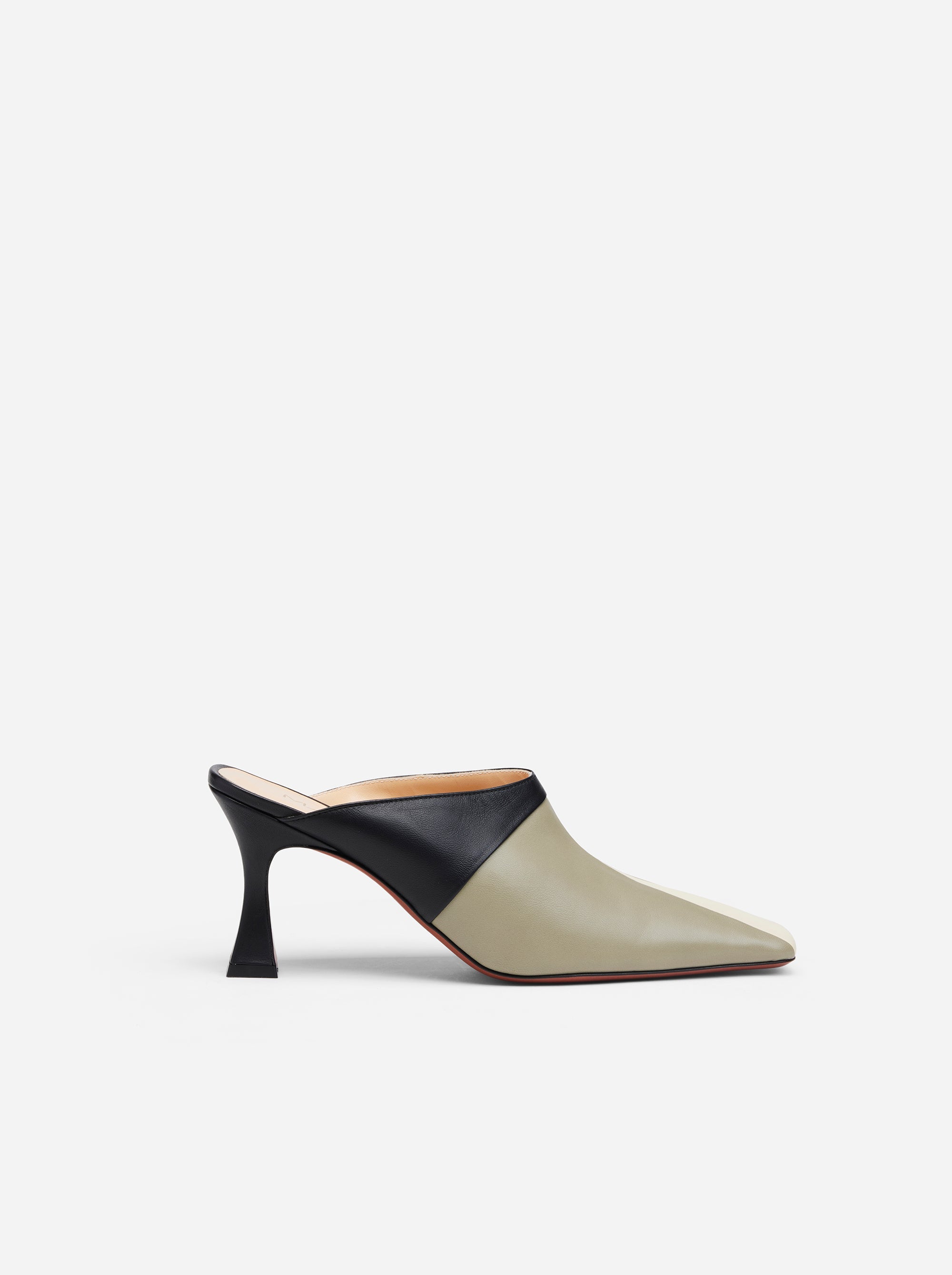 XX Mules Vanilla & Dusty Green & Black Side