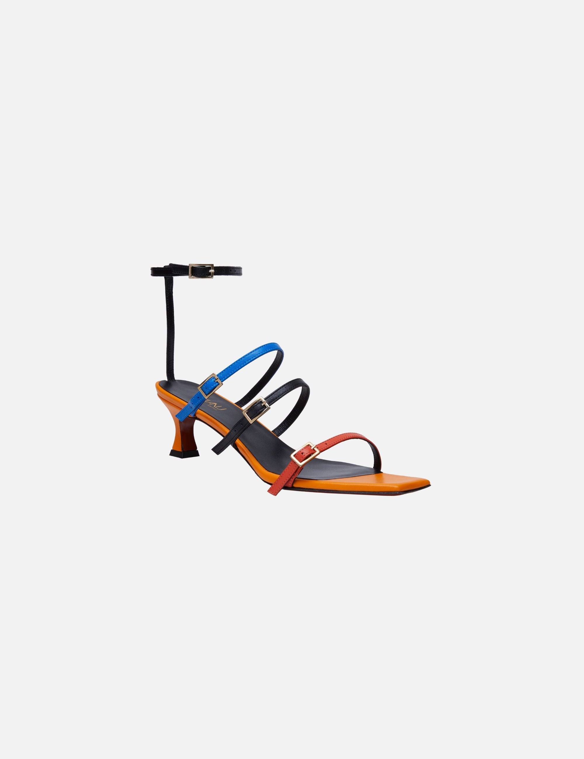 Naomi Sandals Pale Orange & Black & Matisse Blue Soft Side