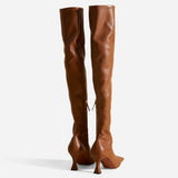 Over Knee High Duck Boots Walnut Back