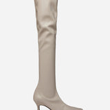 Over Knee High Duck Boots Light Grey