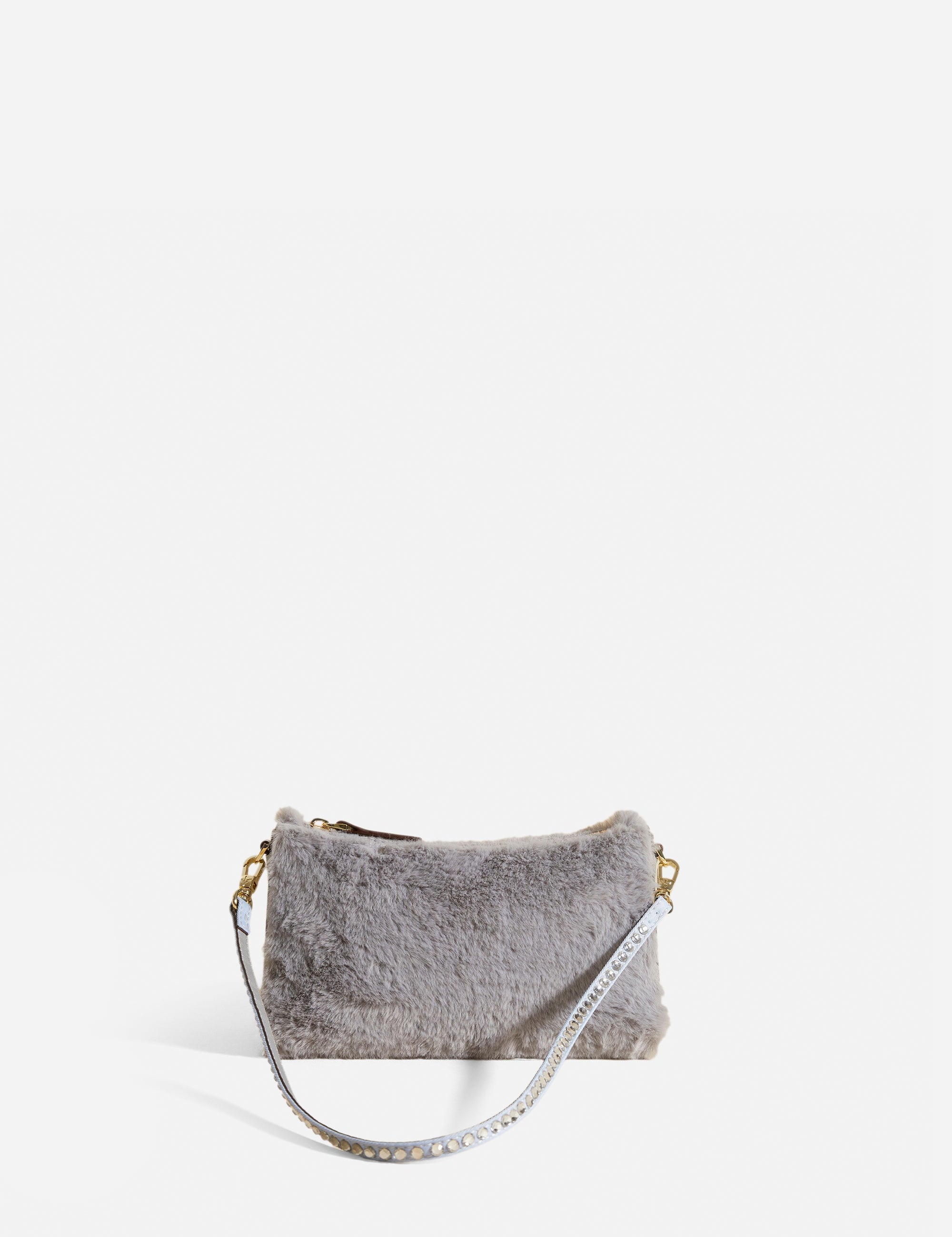 Mini Prism Stone Blue Faux Fur Front