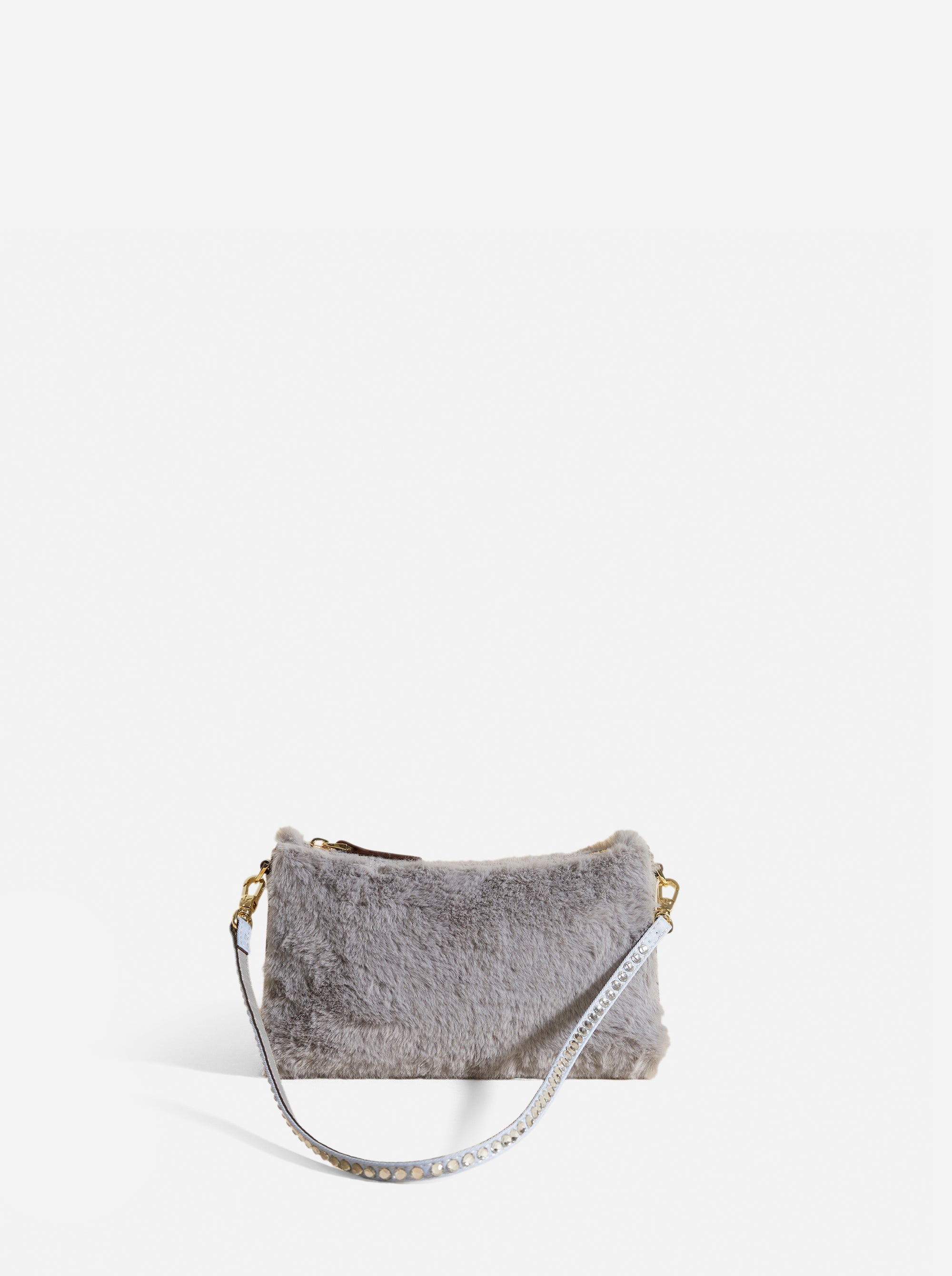 Mini Prism Stone Blue Faux Fur Front