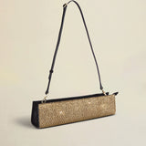 Pencil Box Gold Mesh & Black Suede Side