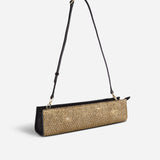 Pencil Box Gold Mesh & Black Suede Side