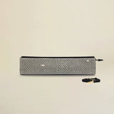Pencil Box Silver Mesh & Black Suede