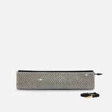 Pencil Box Silver Mesh & Black Suede