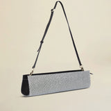 Pencil Box Silver Mesh & Black Suede Side