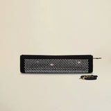Pencil Box Black Suede with Crystals