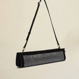 Pencil Box Black Suede with Crystals Side