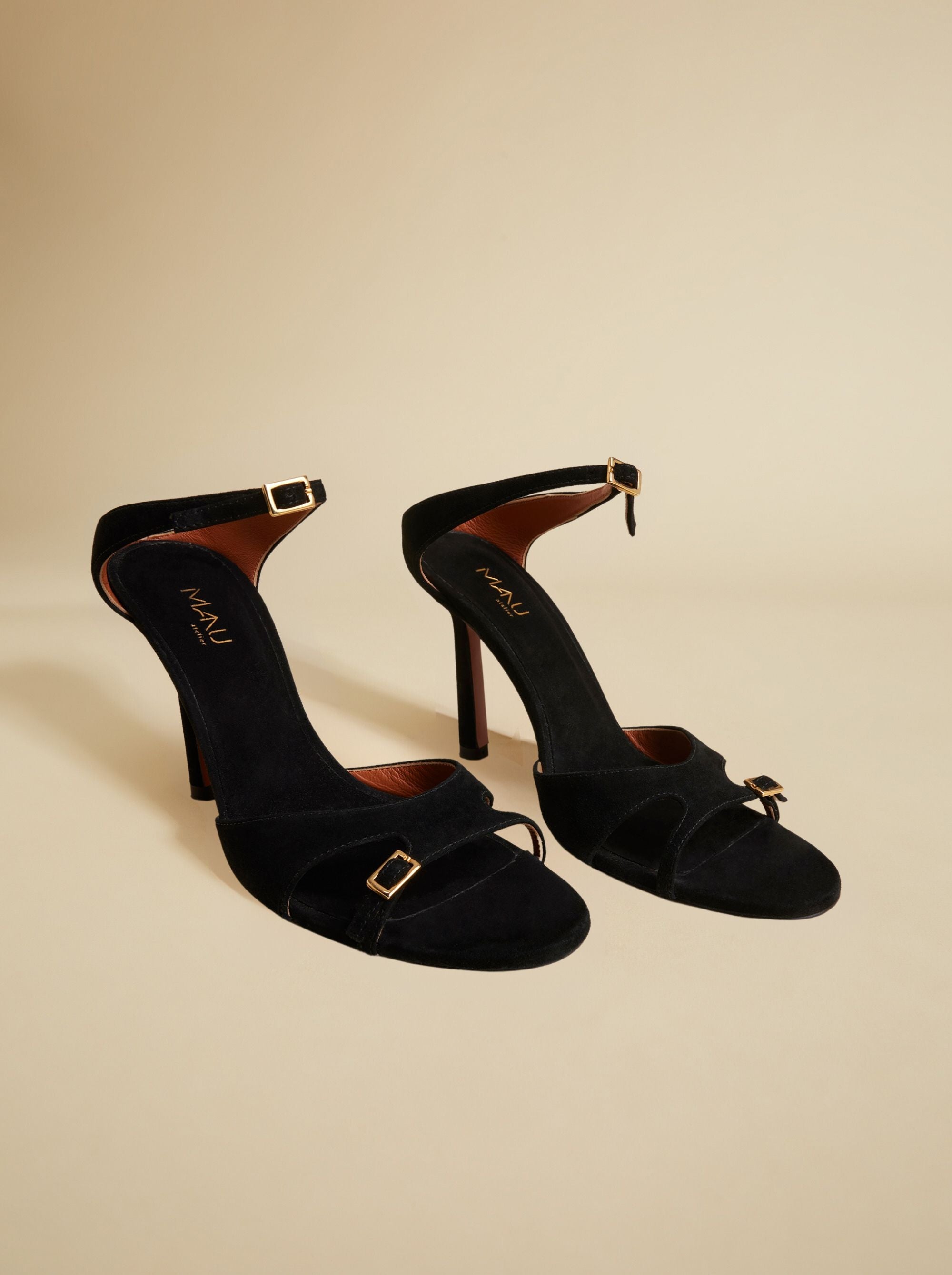 Almond Toe Sandals Black Suede