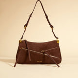 Three Zipped Chocolate Suede
