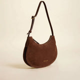 Ilda Suede Leather Chocolate Side
