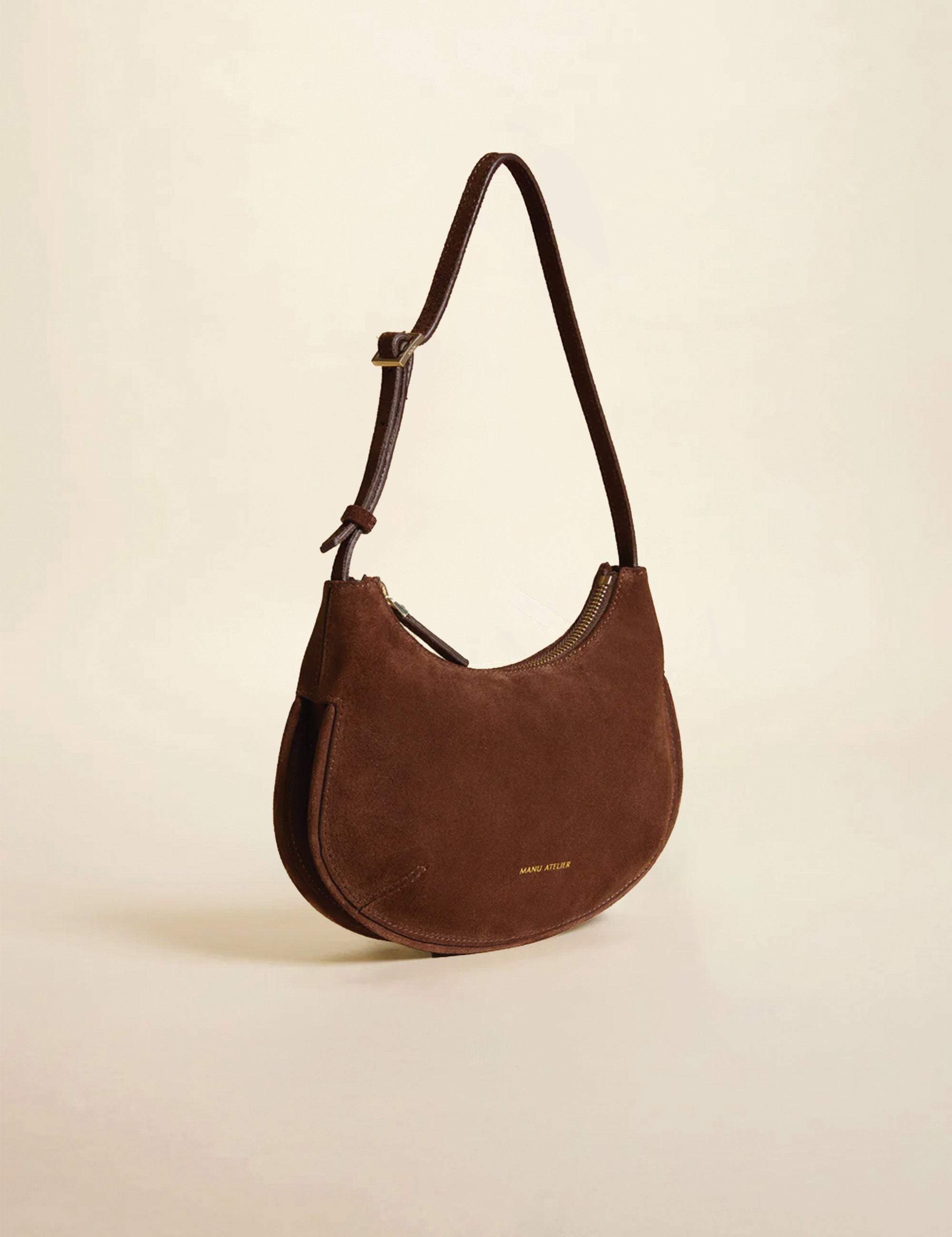Ilda Suede Leather Chocolate Side