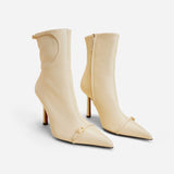 Pointy Toe Ankle Boots Vanilla Soft