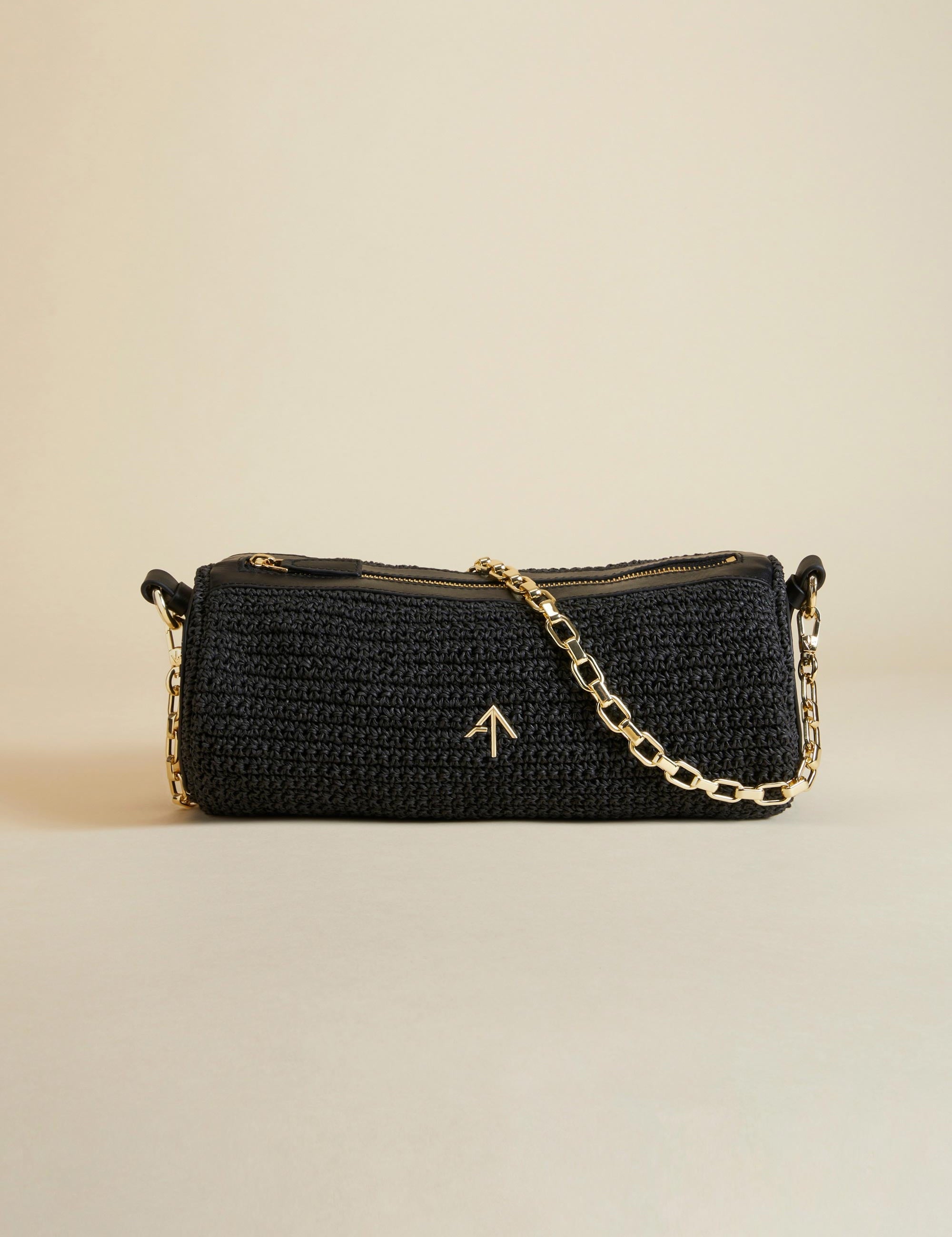 Cylinder Handwoven Crochet Black 