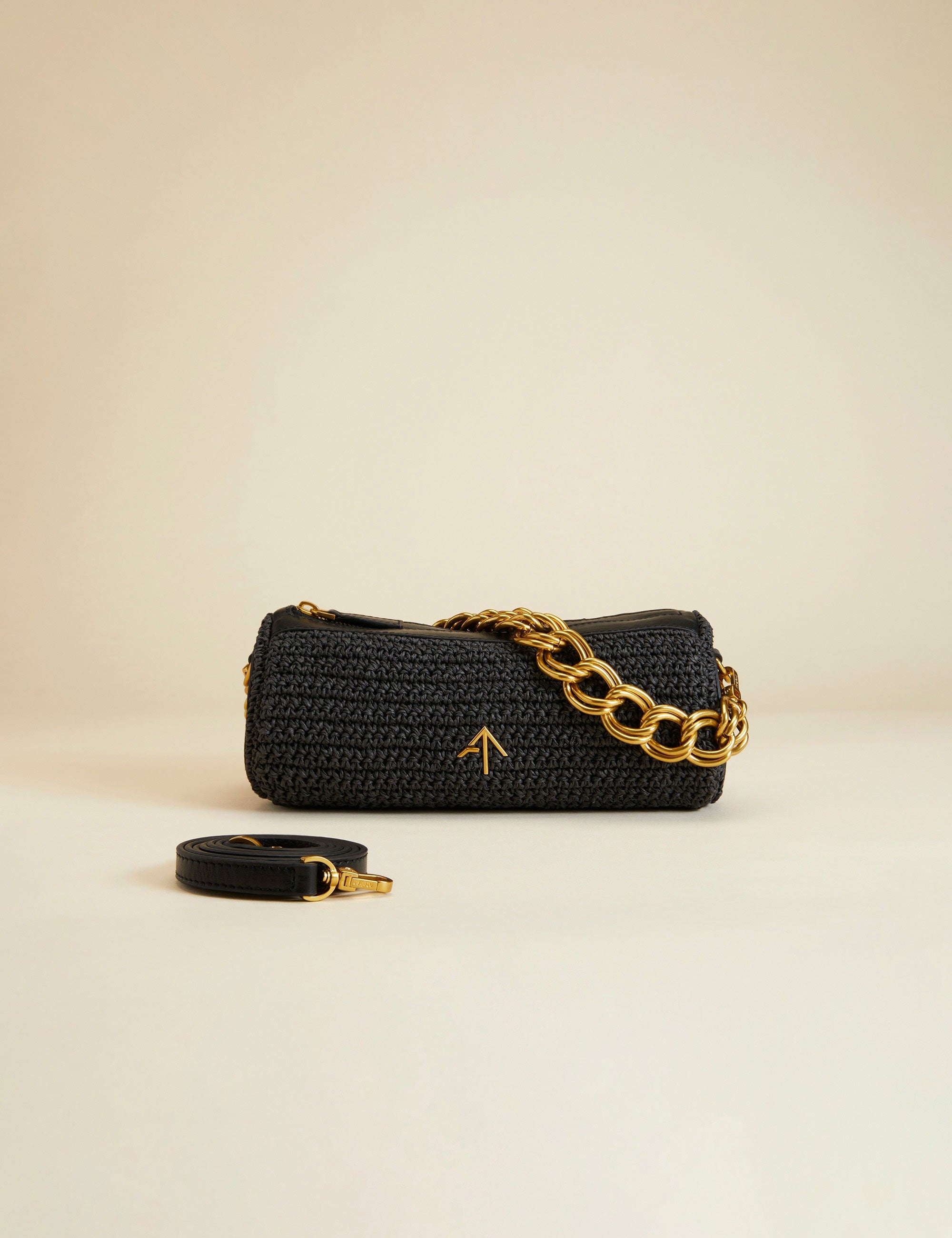 XX Mini Cylinder Handwoven Crochet Black 