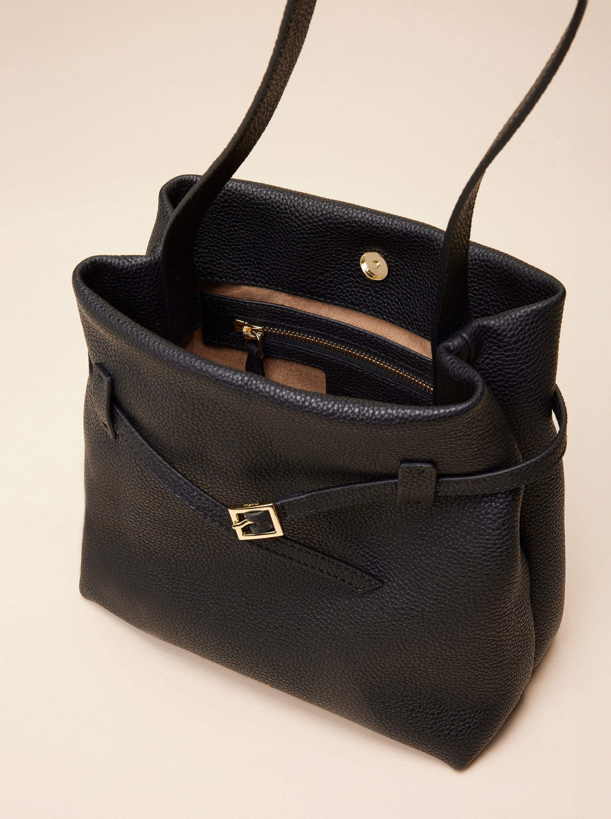 Mini Tote Du Jour Calf Skin Leather Black