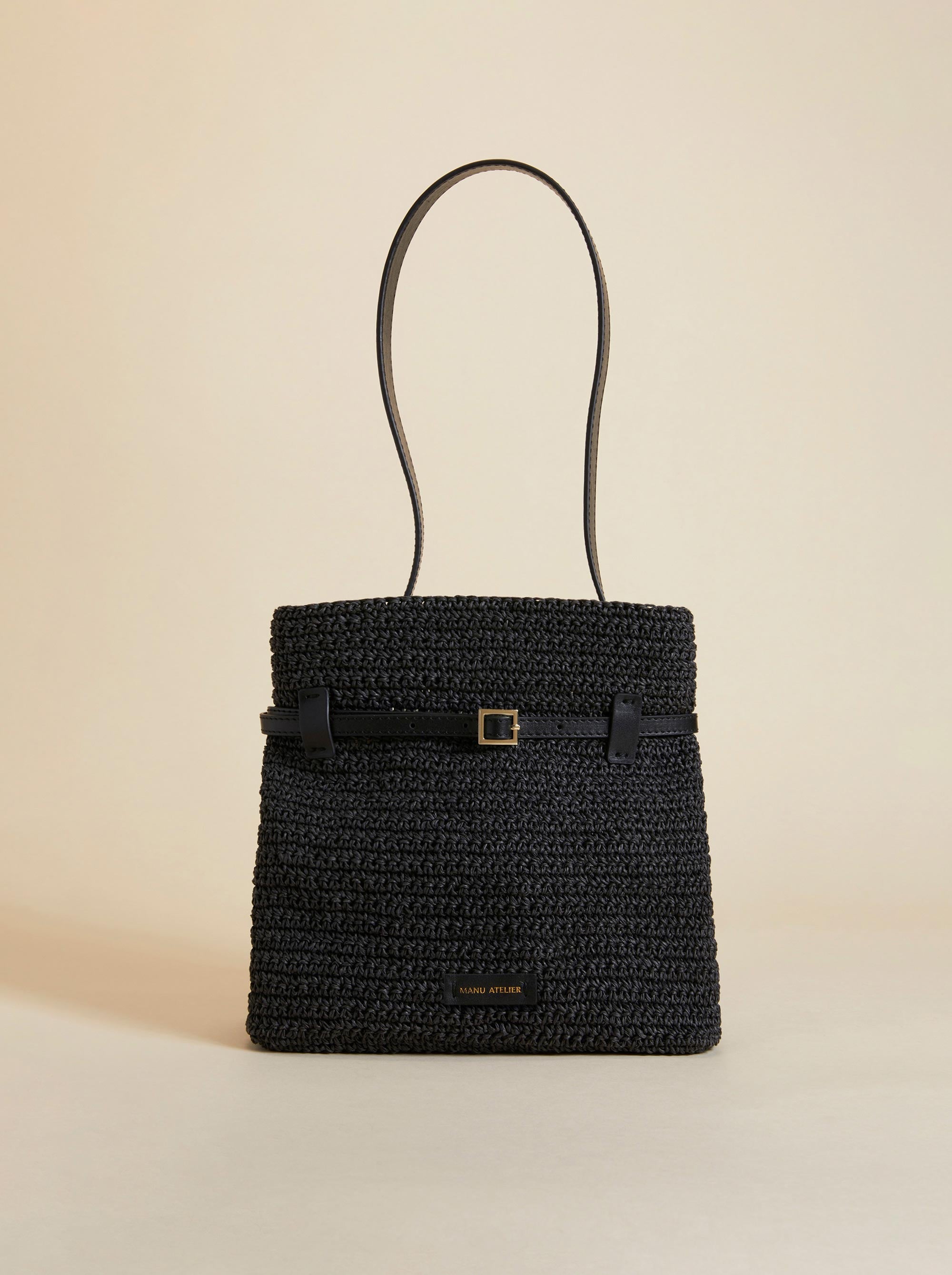 Mini Tote du Jour Black Crochet