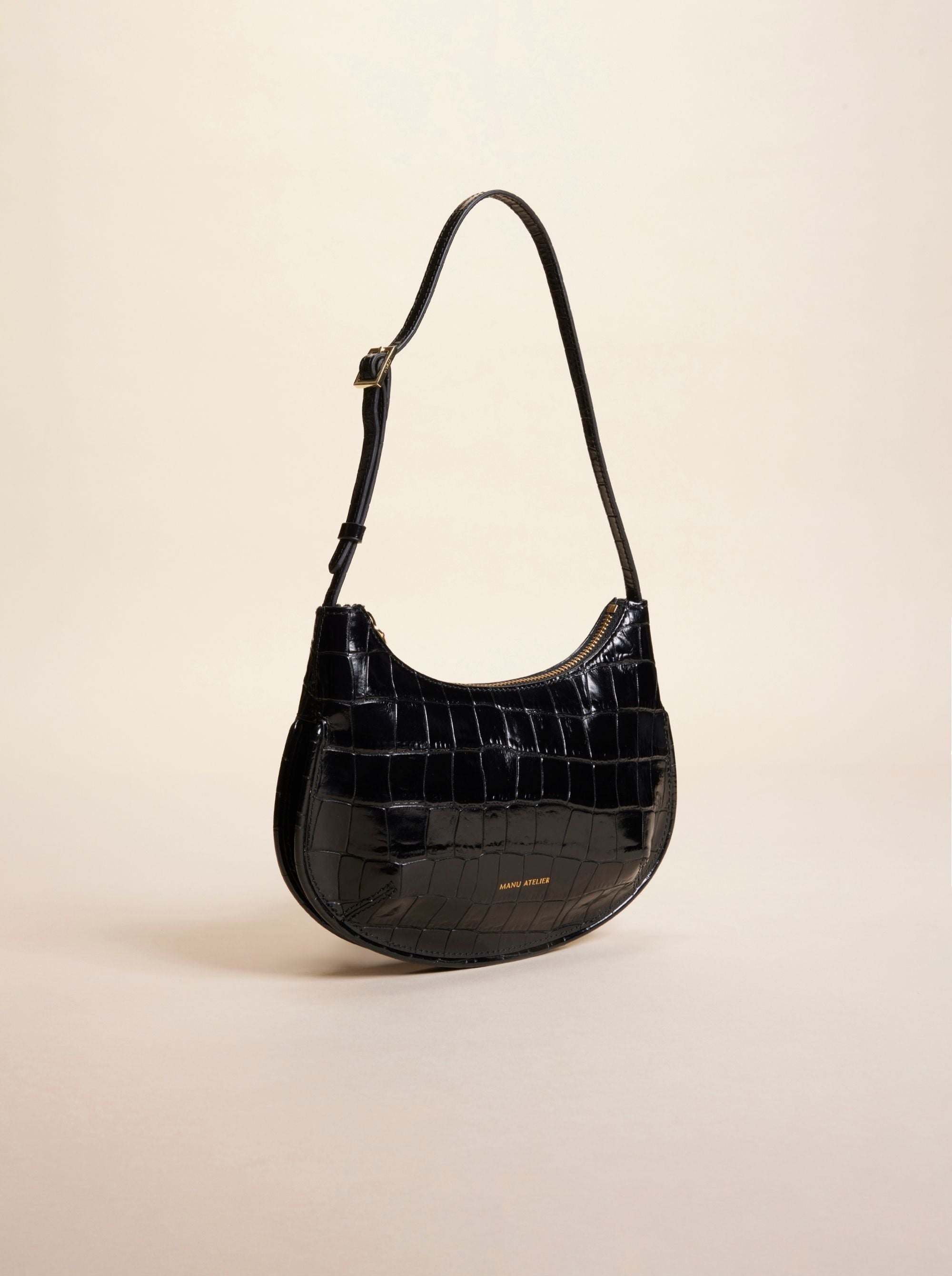 Ilda Croc Embossed Calf Leather Black 2