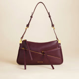 Three Zipped Soft Calf Leather Merlot 