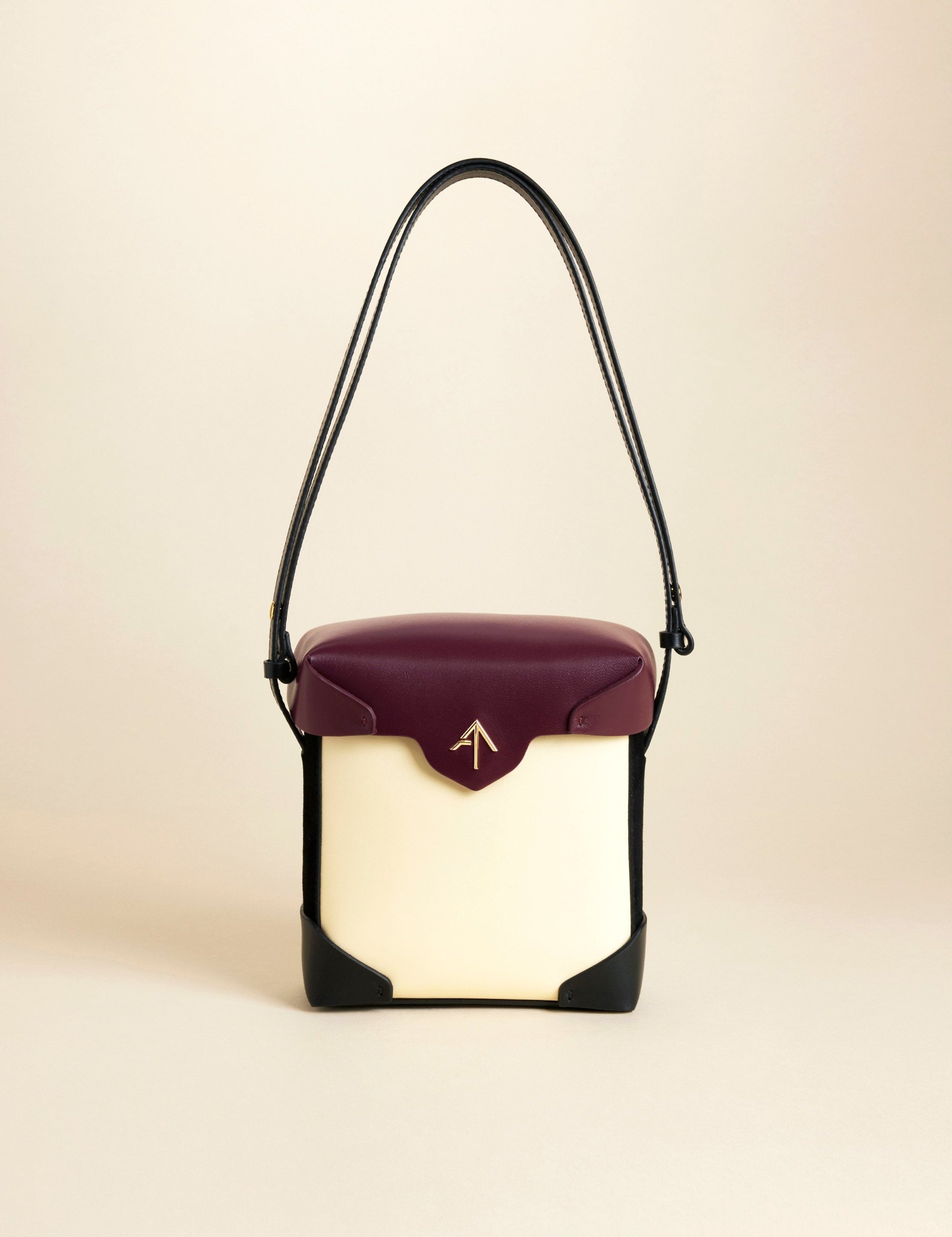 Mini Pristine SOFT CALF LEATHER & VEGETABLE TANNED CALF LEATHER & SUEDE LEATHER Merlot & Vanilla & Black