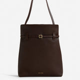 Tote Du Jour  Calf Skin Leather Deep Brown Front