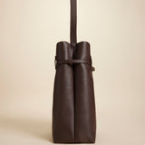 Tote Du Jour Calf Skin Leather Deep Brown 2 