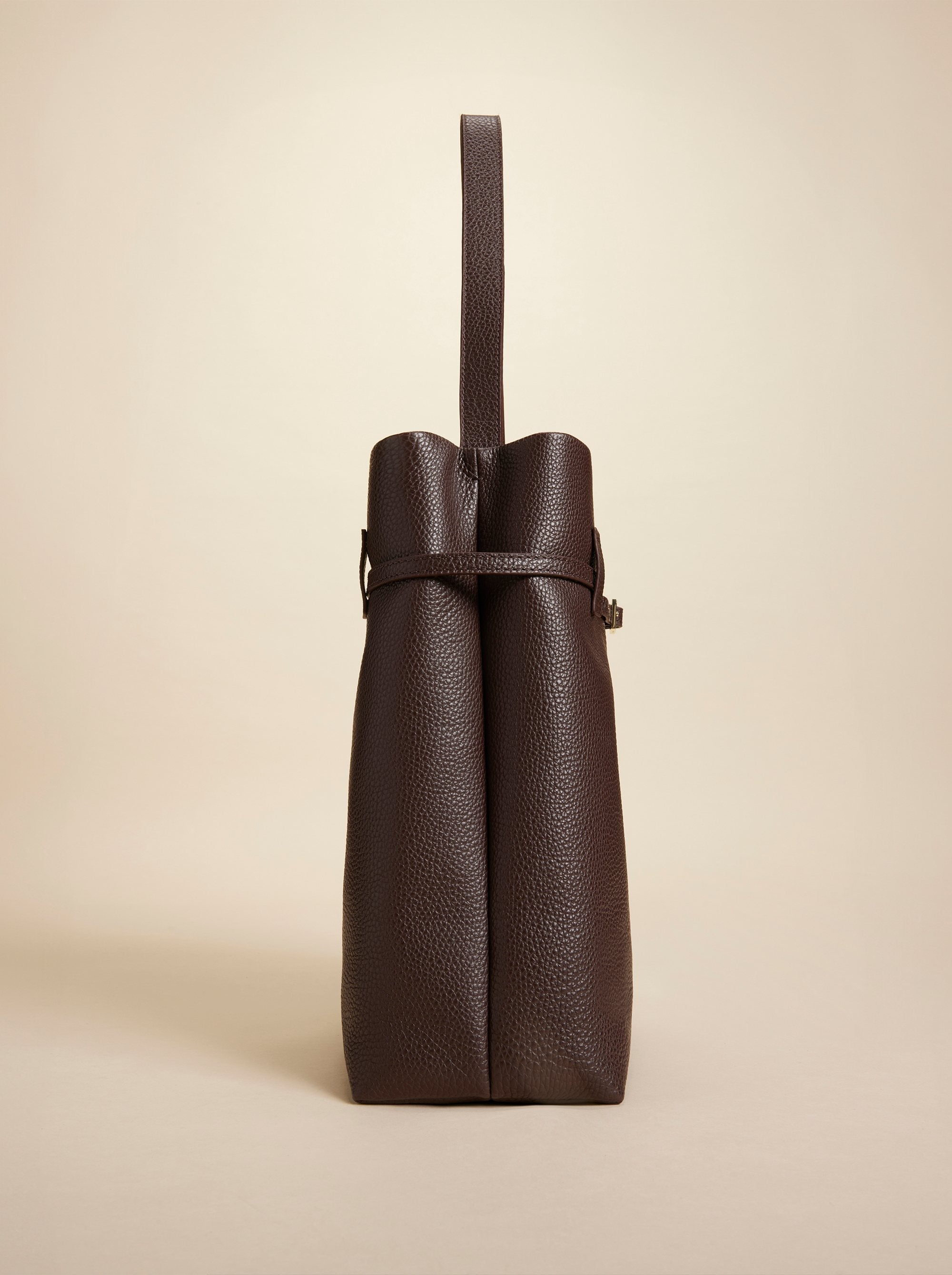 Tote Du Jour Calf Skin Leather Deep Brown 2 