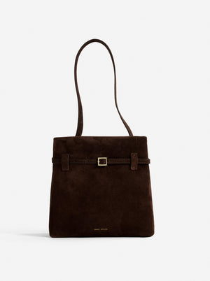 Mini Tote du Jour Deep Brown Suede