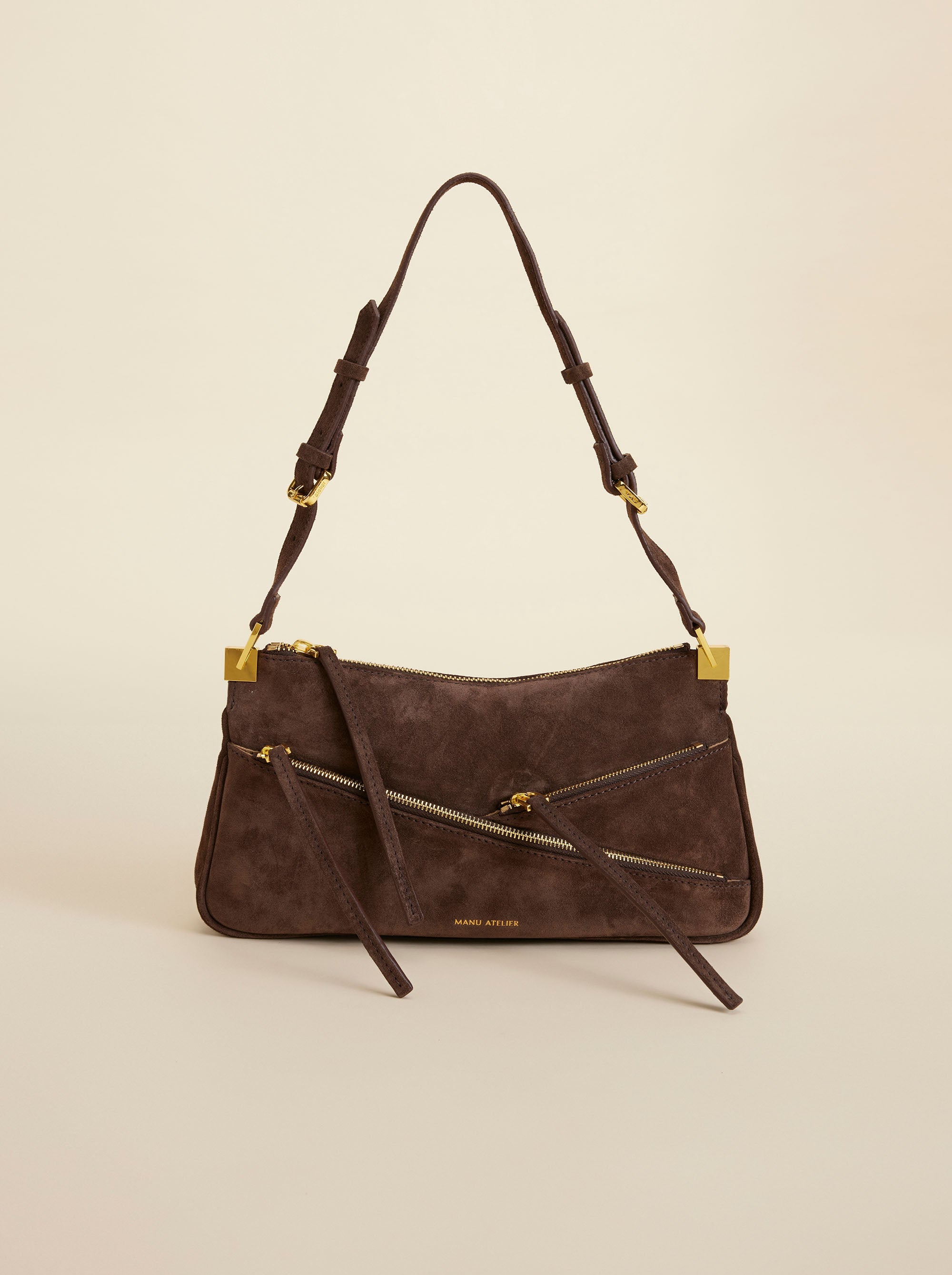 Three Zipped Deep Brown Suede 
