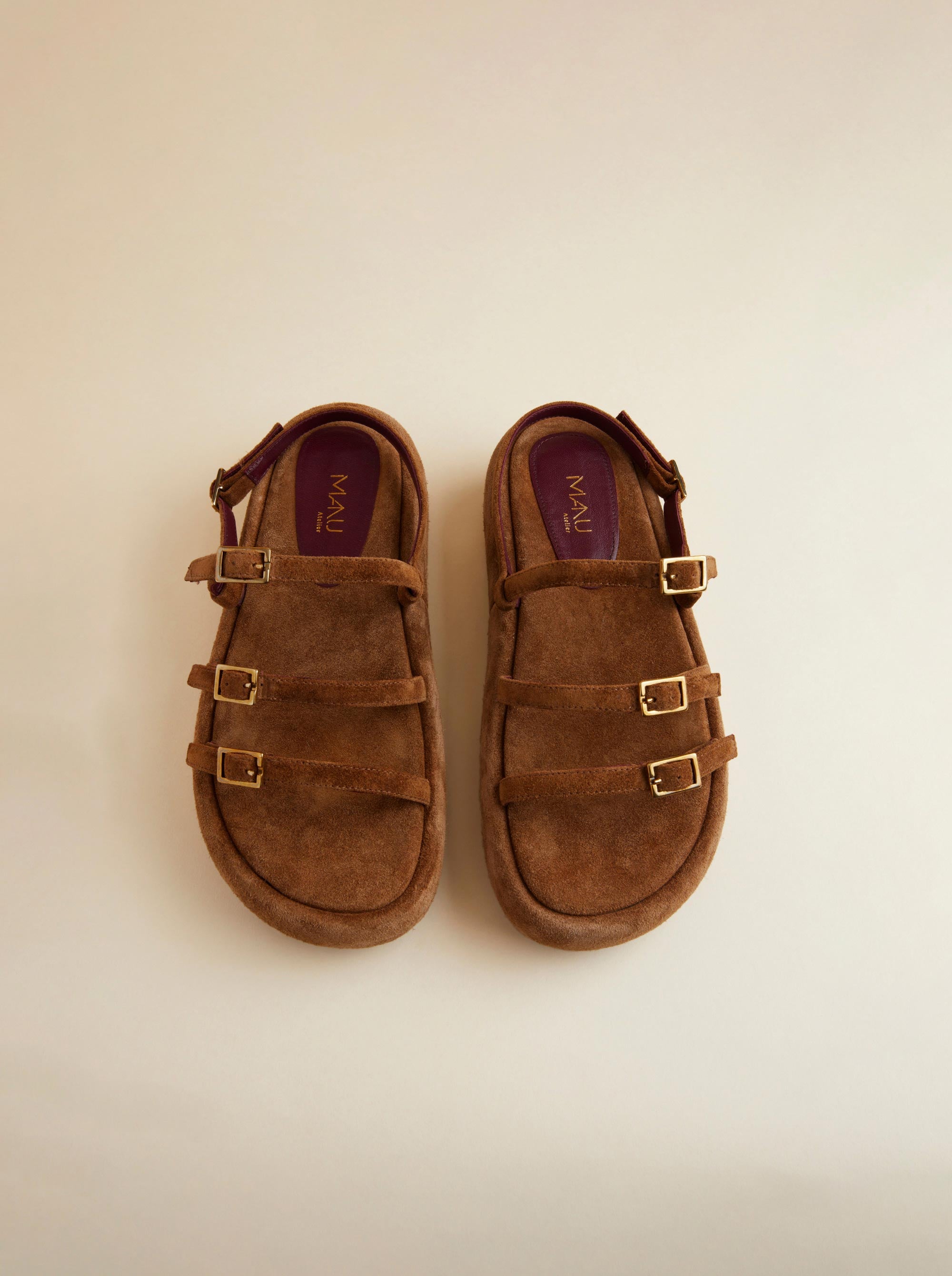 Cage Chunky Slides Sigaro Suede