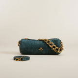 XX Mini Cylinder Deep Green Suede